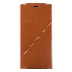 Hongyu Smartphone Spare Parts Vertical Flip Genuine Leather Case + Qi Wireless Standard Charging Back Cover For Microsoft Lumia 950 XL Brown Repair Parts Color : Brown