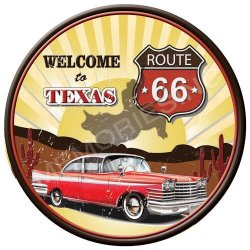 Route 66 Texas - Classic Round Metal Sign Magnet
