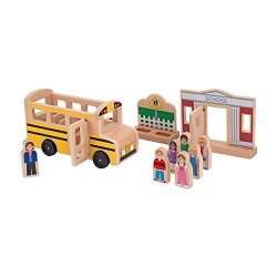 Melissa & Doug Whittle World : School Bus Play Set 10 Pcs
