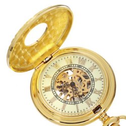 Pocket Watch Vintage Pattern Roman Numerals Scale Mechanical