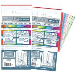 Treeline Multi Coloured Transparent Index Press Tabs - 5 Strips Per Pack