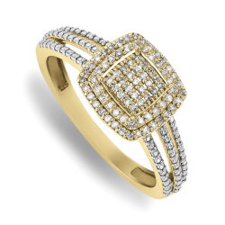 9CT Gold 0.11CT Diamond Cinderella Ring