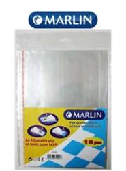 Marlin A4 Slipon Plastic Book Covers 50 Micron Pack Of 10 Retail Packaging No Warranty