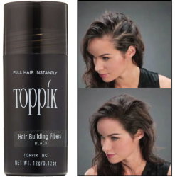 Instant Hair Loss Concealer - Toppik Hair Building Fibers 12g Black - 30 Day Supply