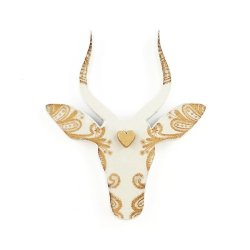 Brooch impala Beige - Handcrafted Plywood Brooch With Laser Cut Detail