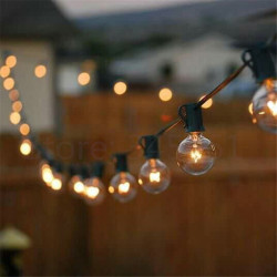 Patio Lights G40 String Light Warm White 25 Clear Vintage Bulbs 25ft