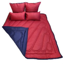 Reversible Comforter Set 5 Piece in Navy Red King