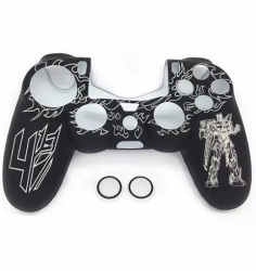 Ps4 Silicone Cover + Clear Black Grips Transformers White