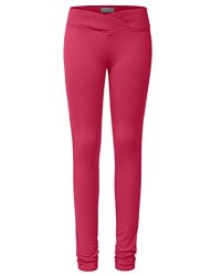 Ne People Womens Thick Basic Color Cotton Spandex Yoga Pants-fuchsia-xxxl-plus