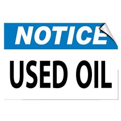 Notice Used Oil Hazard Waste Label Decal Sticker Sticks To Any Surface