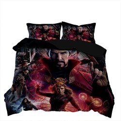 Avengers Dr Strange & Wanda 3D Printed Double Bed Duvet Cover Set