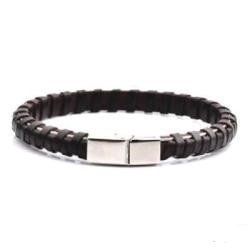 Brown And Black Leather Bracelet - Medium 19CM