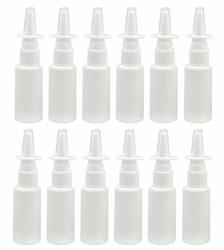 12PCS Portable Refillable Plastic Nasal Spray Bottle Makeup Water Container For Home And Travel Use White 30ML