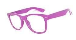 Clear Lens Classic Vintage Sunglasses Retro 80'S Purple Frame Glasses