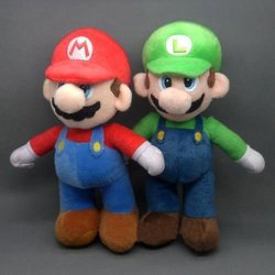 2 Pcs set New Super Mario Bros. Stand Luigi & Mario Plush Doll Stuffed Toy 10