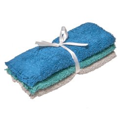 Mainstays - 3 Pack Guest Towel Set Green Blue Colours