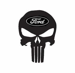 Punisher Skull Ford Emblem Decal Choose Size And Color 119