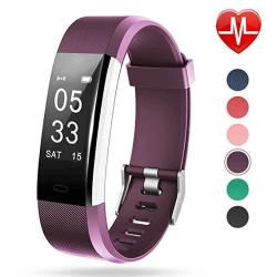 LINTELEK Fitness Tracker Heart Rate Monitor Activity Tracker With Connected Gps Tracker Step Counter Sleep Monitor IP67 Waterproof Pedometer For Android And Ios Smartphone Violet