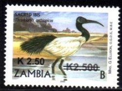 Zambia - 2013 Ibis K2.50 Overprint Mnh