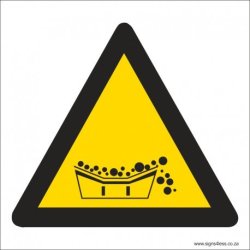 Material Falling From Moving Conveyor Belt Hazard Safety Sign WW21