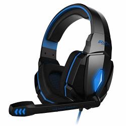 Ukcoco G4000 3.5MM Cancelling Noise Headset Bass Noise LED Light Gaming Headphone Computer PC Gaming Headset With Microphone Black And Blue