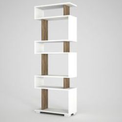 Homemark Armoire& 39 S Blok Bookcase White And Walnut