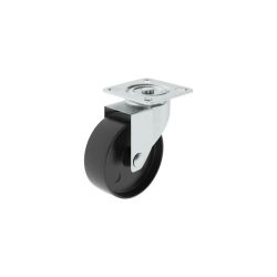 Caster Wheel With Plate Indoor Black 75MM