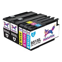 Halofox Ink Cartridges Replacement Compatible For Hp 950 951 950XL 951XL Use With Hp Officejet Pro 8610 8620 8100 8660 8600 8615 8625 8630 8640 251DW 271DW 276DW Printers Updated Chip 2B+CMY