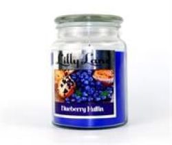 Lilly Lane Blueberry Muffin Scented Candle Large Lidded Mason Glass Jar Wax Capacity 510GRAMS Burn Time Up To 75 Hours High Quality Premium Paraffin