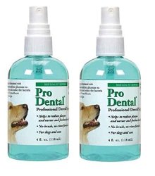 Prodental Dog Oral Health Dental Spray 4 Oz Bottle Easy Use For Fresh Pet Breath Two Bottles