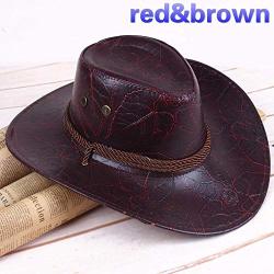 Cosplay Red Dead Redemption 2 Panama Hat RDR2 Arthur Morgan Leather Western Cowboy Hat Red & Brown