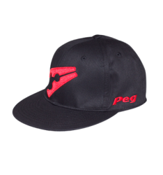 Baseball Flat Cap - Black And Red - 7 1 8