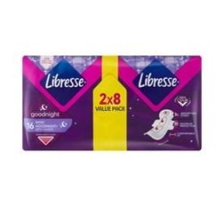 Libresse Maxi Pads Cotton Feel Goodnight Duo 1 X 20'S