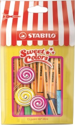 STABILO Point 88 0.4mm Mini Sweet Colors Fibre Tip Pens Pouch Of 15