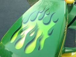 Sour Apple Green Flame Decal Set For Ride On Lawn Mower Garden Tractor Hotrod John Deere