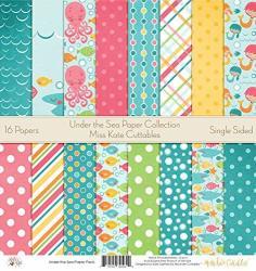 Pattern Paper Pack - Under The Sea - Scrapbook Premium Specialty Paper Single-sided 12"X12" Collection Includes 16 Sheets - By Miss Kate Cuttables