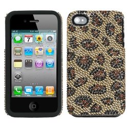 Leopard Skin Camel Diamond Cover Protector Case For Apple Iphone 4 4S
