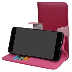 Huawei P10 Plus Case Mama Mouth Stand View Premium Pu Leather Wallet Case With Card Slots Cover For Huawei P10 Plus 2017 Smartphone Rose Red