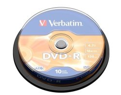 4.7GB Dvd-r 16X Matt Silver- Spindle Pack Of 10