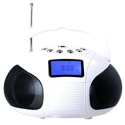 August SE20 MINI Bluetooth MP3 Stereo System Portable Radio With Powerful Bluetooth Speaker- Fm Alarm Clock Radio With Card Reader USB And Aux In