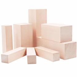 WOWOSS Set Of 8 Unfinished Basswood Carving Blocks