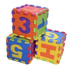 Kangler 36pcs Kids Foam Puzzle Play Mat Interlocking EVA Floor Tiles with Alphabet and Numbers 
