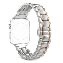 Band For Apple Iwatch 38MM Rosa Schleife Apple Watch Band 38 Stainless Steel Metal Replacement Smart Watch Strap Link Bracelet Wrist Band For Apple