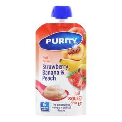 Purity Pouch Puree Strawberry Banana & Peach 110 Ml