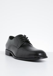 Polo Tram Line Punched Vamp Lace Up - Black