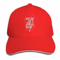 Iloue We're All Mad Here Dad Hat Peaked Trucker Hats Baseball Cap For Women Men