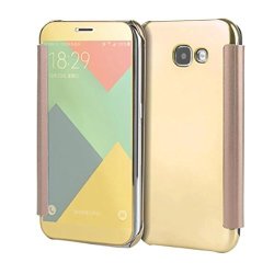 Ddlbiz Smart Window Sleep Wake Up Flip Case Cover For Samsung Galaxy A7 2017 Gold