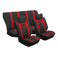 STINGRAY 6-PIECE Sport Car Seat Cover Set - Black And Red