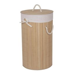 Bamboo Round Laundry Basket 60L