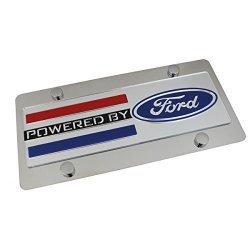 Ford - Powered By Ford Engine Badge On Polished Stainless Steel License Plate